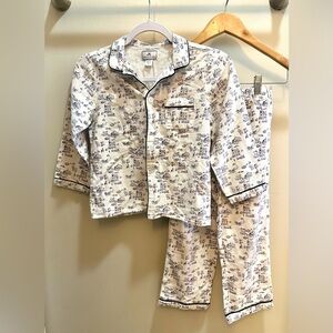 Petite Plume Winter Vignette Pajama Set in Blue and White Size 8 Youth